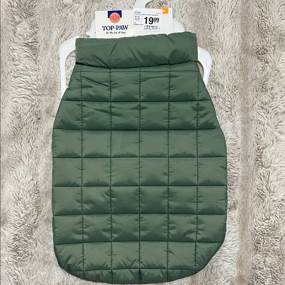 Top Paw Olive Green Quilted Dog Jacket